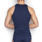 Ribbed Tank Top Multipack // Flotilla Navy + Molten Rock Blue + Gray Matter // Pack of 3 (XS)