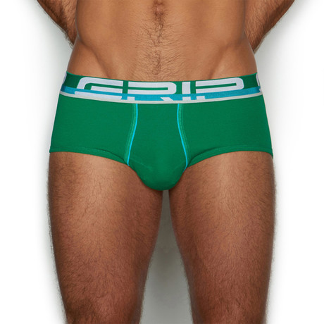 Grip Mid Rise Punt Brief // Scarab Green (XS)