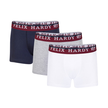 Raiden Boxer Short // Set of 3 // Gray + Navy + White (S)