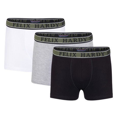 Rogelio Boxer Short // Set of 3 // Black + White + Gray (S)