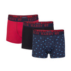Jonas Boxer Short // Set of 3 // Patterned + Black + Bordeaux (S)