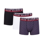 Ari Boxer Short // Set of 3 // Patterned + Black + White (S)