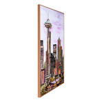 Seattle Skyline // Anodized Aluminum Rose Gold Frame