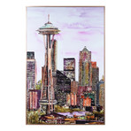 Seattle Skyline // Anodized Aluminum Rose Gold Frame