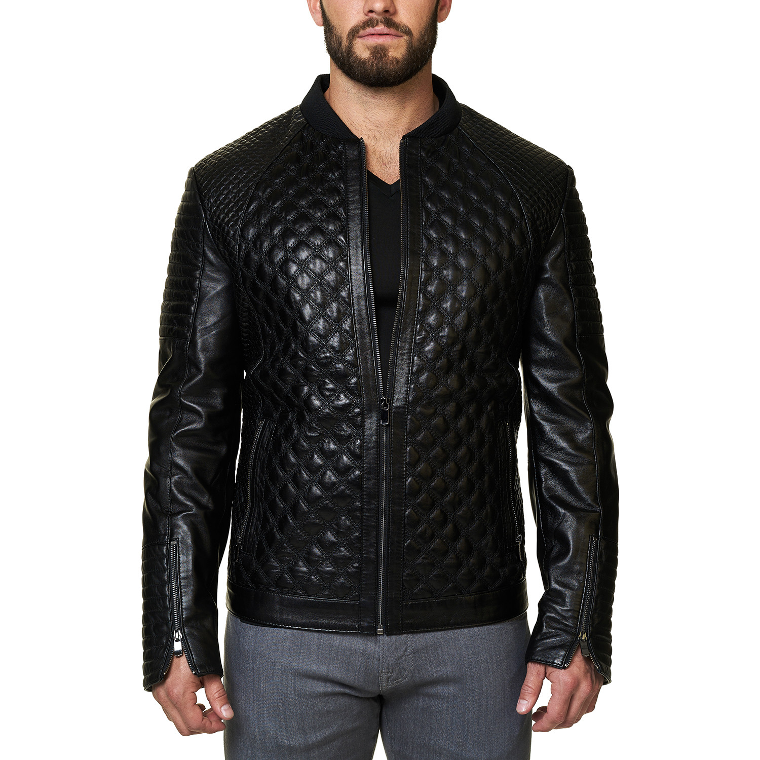 Croco Bomber Jacket // Black (S) - Maceoo - Touch of Modern