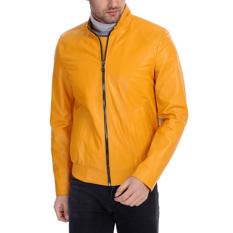 Creed Leather Jacket // Yellow (XS)