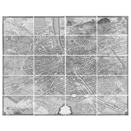 The Turgot Plan of Paris // Black + White (57"L x 72"W)