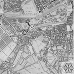 Greenwood’s Six Sheet Map of London // Black + White (41"L x 60"W)