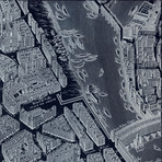 The Turgot Plan of Paris // Inverted Color (57"L x 72"W)