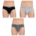 3 Pack Brief // Black + Gray (L)