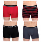 4 Pack Striped Boxer Brief // Ebony + Black (S)