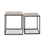 Mudra // Tall Nesting End Table // Set of 2 (Antique Brass)