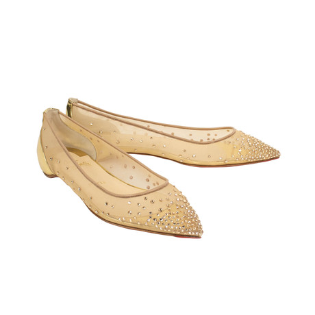 Women's Follies Strass Mesh Flats // Gold (Euro: 35)