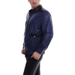 Lucas Leather Jacket // Parlement + Navy Blue (XS)