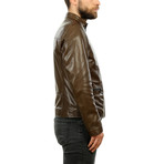 Louis Leather Jacket // Khaki (L)