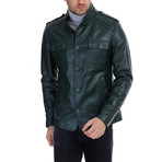 Tobey Leather Jacket // Green (3XL)