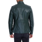 Tobey Leather Jacket // Green (3XL)