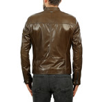 Louis Leather Jacket // Khaki (L)