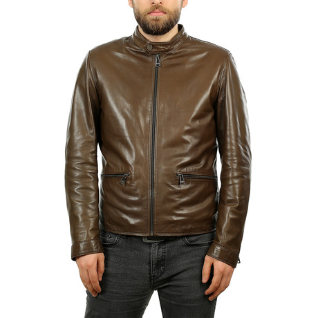 Louis Leather Jacket // Khaki (XS)