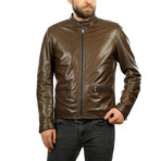 Louis Leather Jacket // Khaki (L)