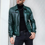 Casper Leather Jacket // Green (XL)