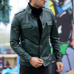 Tobey Leather Jacket // Green (2XL)