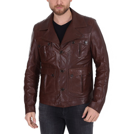 Janos Leather Jacket // Light Brown (XS)