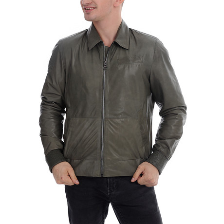 Priam Leather Jacket // Stone (XS)