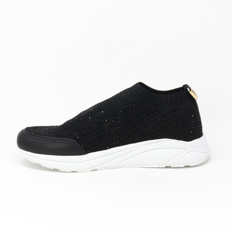 Women's Knitted Patterned Sock Sneaker // Black (Euro: 34)