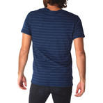 Wade Pinstripe Henley // Navy (2XL)