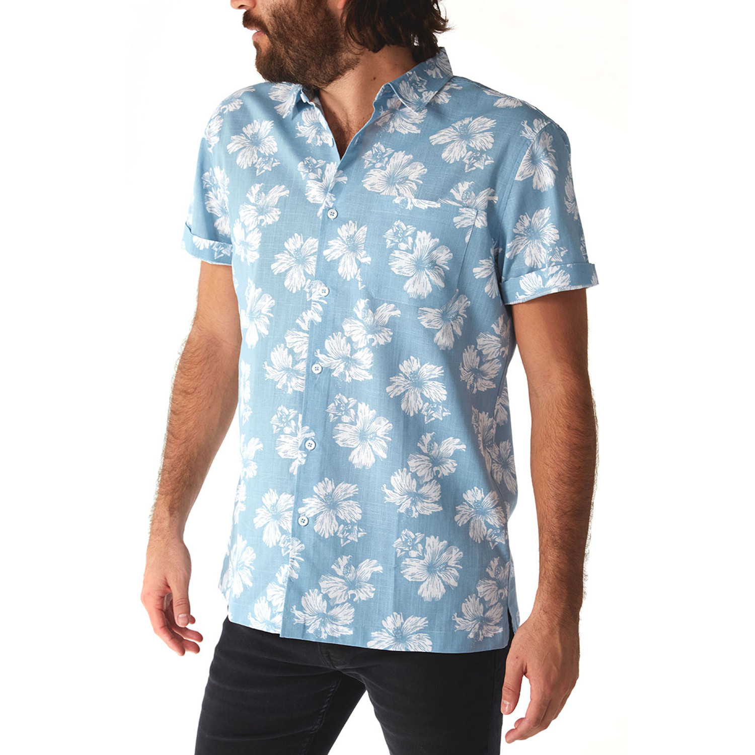 Spencer Floral Shirt // Blue (S) - PX Clothing - Touch of Modern