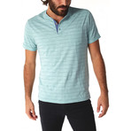 Wade Pinstripe Henley // Neptune Green (M)