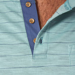 Wade Pinstripe Henley // Neptune Green (M)