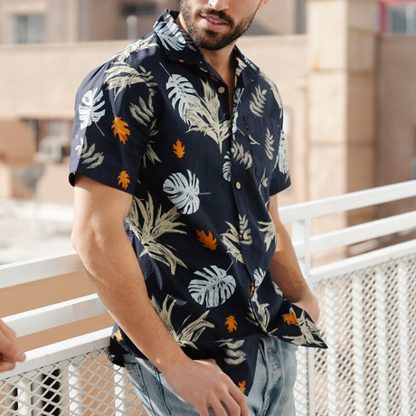 Parker Floral Shirt // Navy (S)