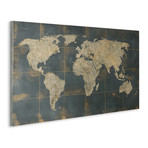 Golden Map Metal Wall Décor