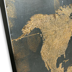 Golden Map Metal Wall Décor