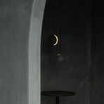 Cement Moon Ceiling Pendant Light // Gray (Model S)