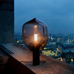 Lantern Table Lamp (Gray Glass + Black Marble)