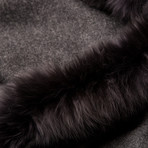 Fur Trim Throw // Charcoal