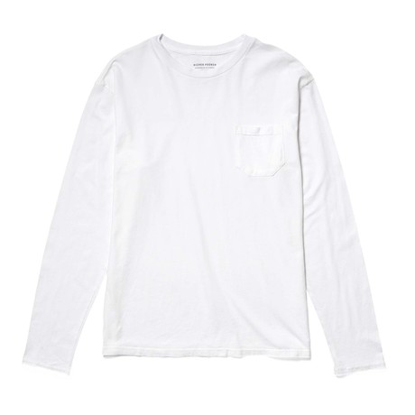 Long Sleeve Crew Pocket Tee // White (S)