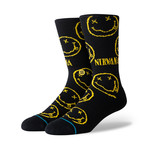 Nirvana Face Socks // Black (L)