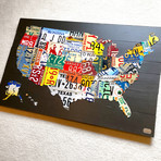 License Plate Map // United States // Black