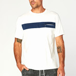 Lamar Bold Stripe Pocket Tee // White (XL)