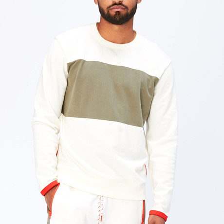 Ridley Side Zip Pullover // Ecru + Artichoke (S)