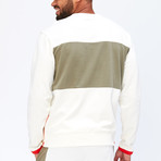 Ridley Side Zip Pullover // Ecru + Artichoke (XL)