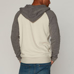 Malibu Zip Hoodie // Cream + Gray (XL)