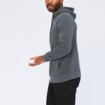 Triblend Breton Half Zip Hoodie // Gunmetal (L)