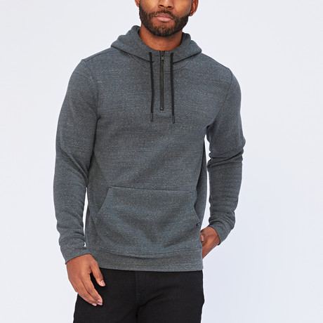 Triblend Breton Half Zip Hoodie // Gunmetal (S)