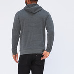 Triblend Breton Half Zip Hoodie // Gunmetal (XL)