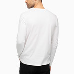 Long Sleeve Henley // White (L)